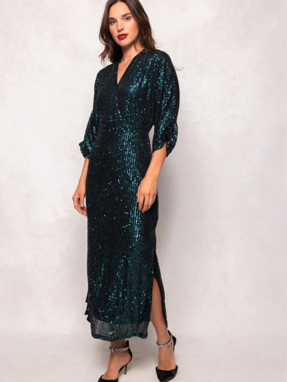 Ivy City Orion Dress in Green Sequin size Medium